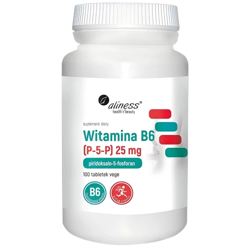 Aliness - Witamina B6 (P-5-P) 25 mg - 100 tabletek Aliness - Witamina B6 (P-5-P) 25 mg - 100 tabletek